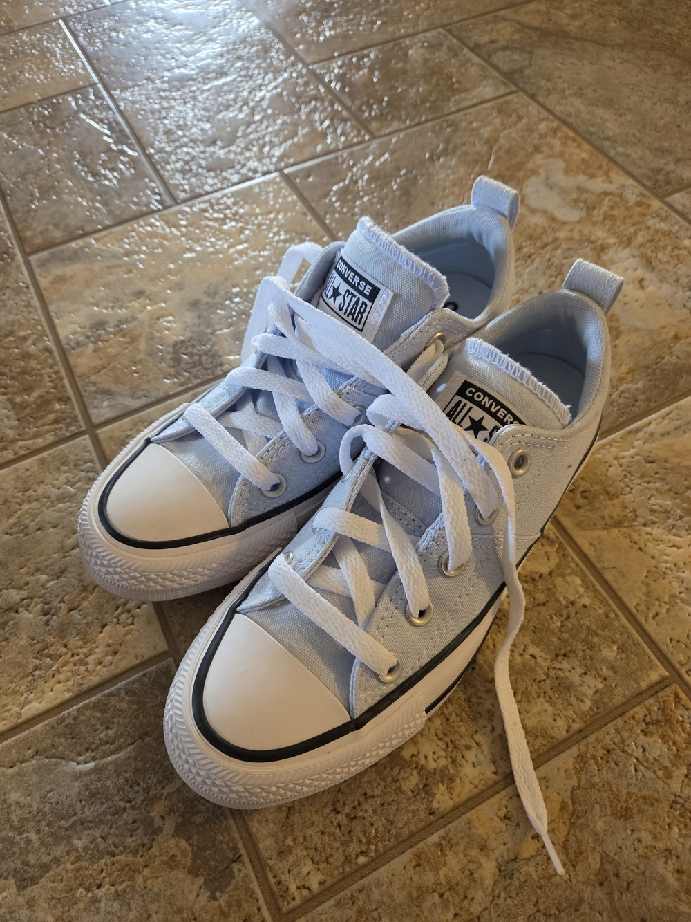 Converse Kids White Low Top Canvas Sneakers with Black Trim
